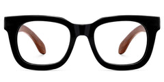 Sam Rectangle Wood Thick Frame Glasses for Men | Zeelool