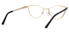 Sydney Cat Eye Metal  Black Frame Glasses | Zeelool