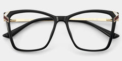 Mia thin black square frame glasses Online | ZEELOOL