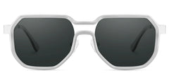 Men's Geometric Sunglasses in Silver Color