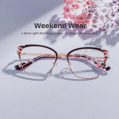 Mariana Brown Frame Glasses with Rectangle Frame Online | ZEELOOL