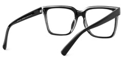 Square Renea Black Glasses deals -Zeelool Glasses