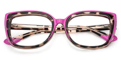 Large Cat Eye Glasses with Pink and Tortoise Frame