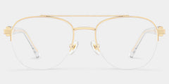 Emily Light Gold Frame Glasses with Aviator Frame Online | ZEELOOL