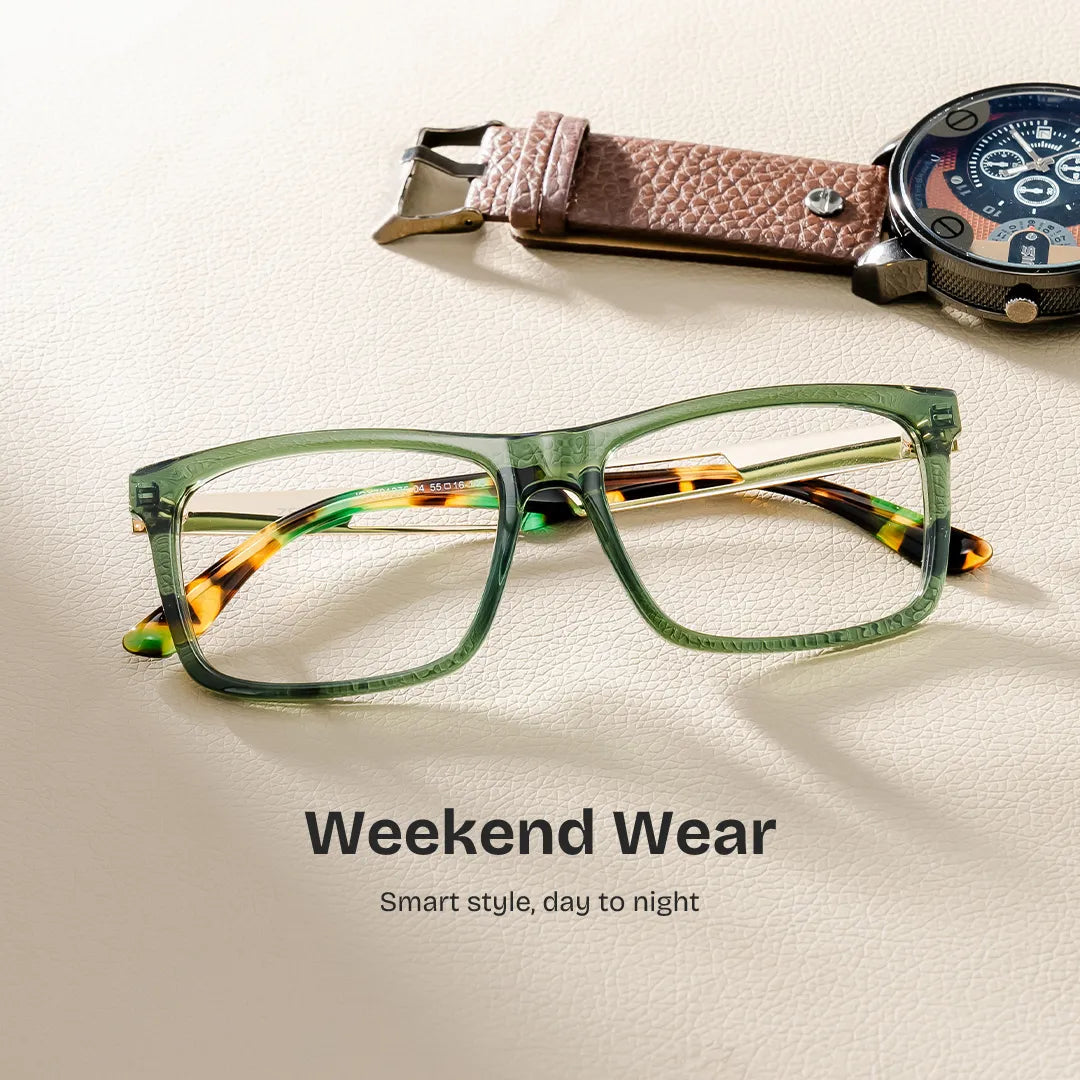Morgan green rectangle glasses Online | ZEELOOL