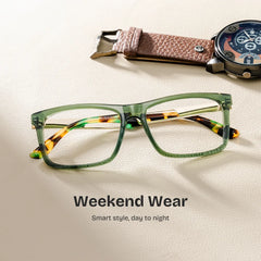 Morgan green rectangle glasses Online | ZEELOOL