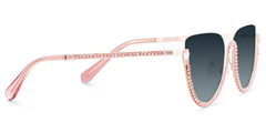 Half Frame Cat Eye Glasses With Shiny Pink Diamonds