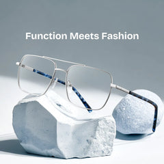 Iris Silver Frame Glasses with Aviator Frame Online | ZEELOOL