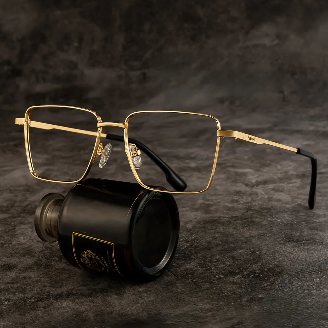 Men's Metal Eyeglasses Frames With Square Shape