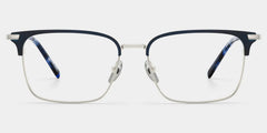 Maxwell Blue Browline Glasses Frames in Titanium for Men | ZEELOOL
