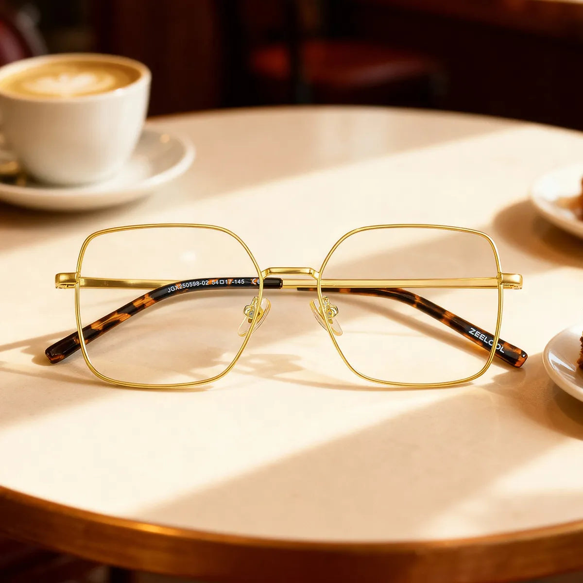 Abigail Tortoise Shell Glasses with Gold Arms for Women in Daily | ZEELOOL