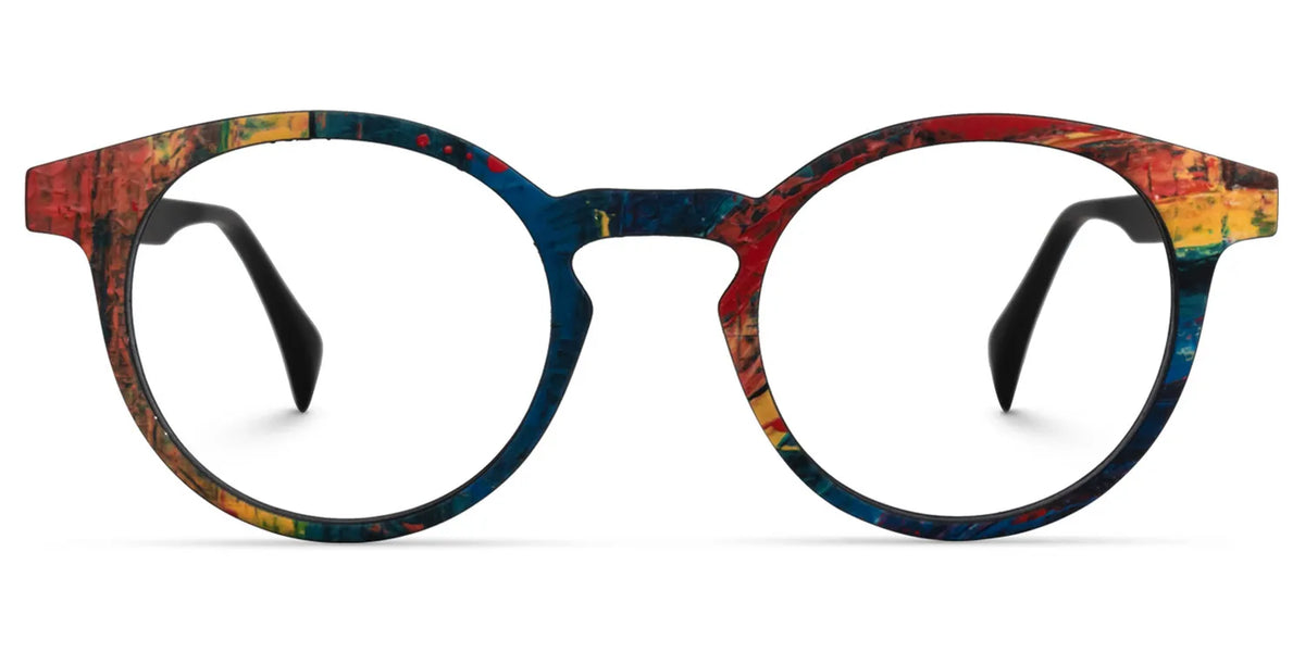 Street-Artist Round Blue-Red Glasses | Zeelool Glasses