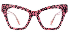 Designer Ansyah Cat Eye Pink Leopard Print Frame Glasses