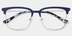 Cleo Blue Silver Frame Glasses with Browline Frame Online | ZEELOOL