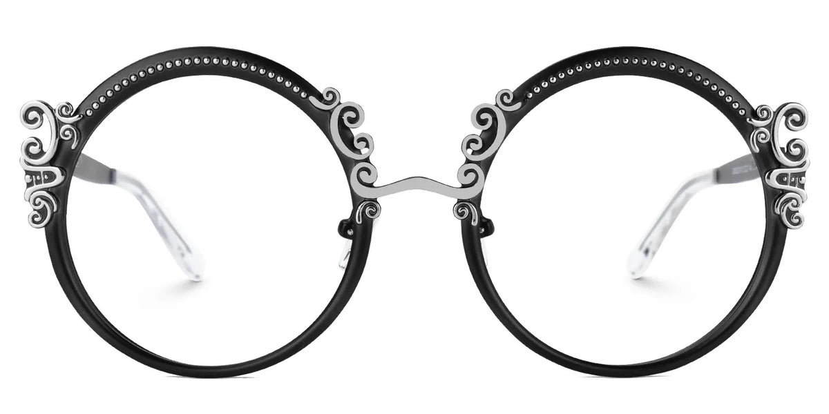 Nelida Designer Black Round Frame Glasses | Zeelool