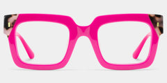 Square Pink Tortoise Eyeglasses- Sarah Acetate Frame Glasses