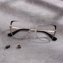 Tessa Black Gold Frame Glasses with Cat eye Frame Online | ZEELOOL