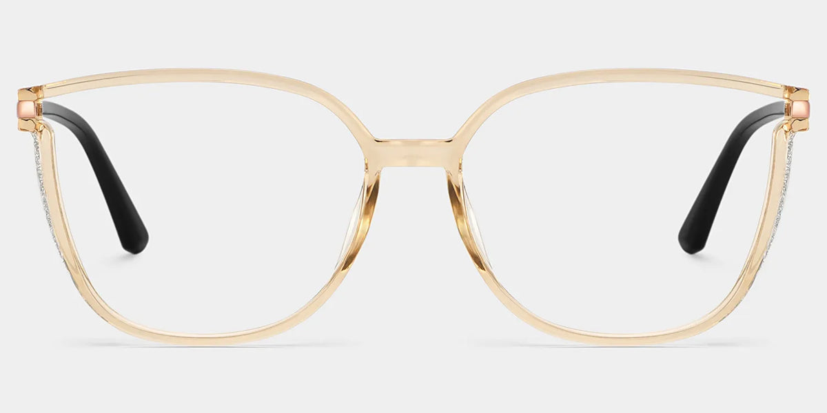 Annalisa Square Beige Thin Frame Glasses | Zeelool