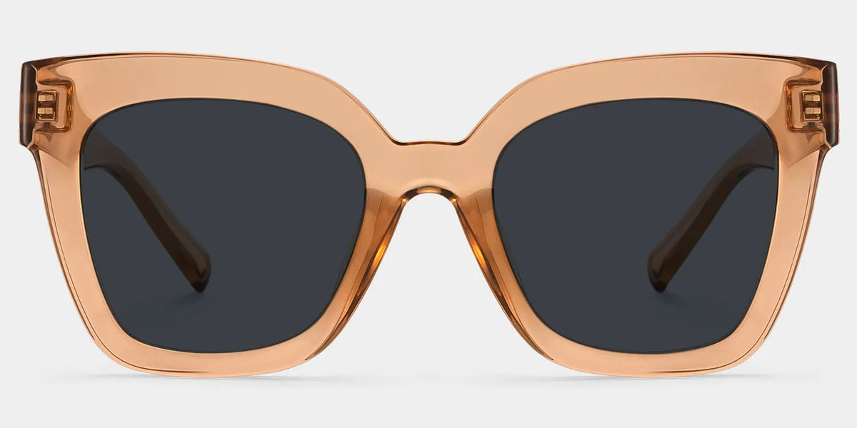 Square Malcolm Sunglasses with Beige Frames