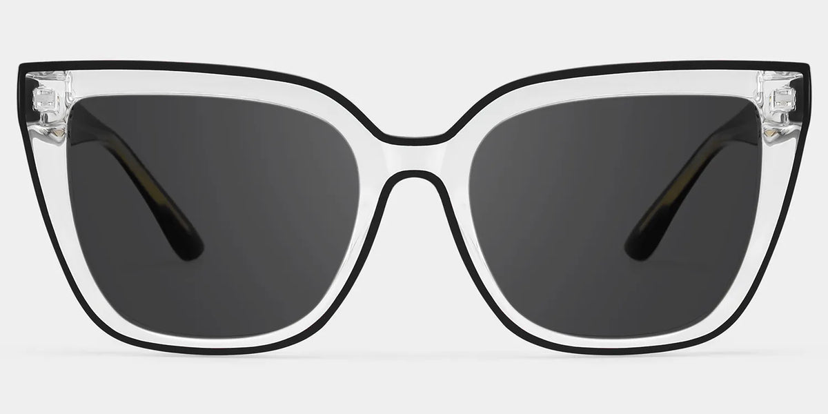 Mirta Square Black Sunglasses and Crsystal Frames