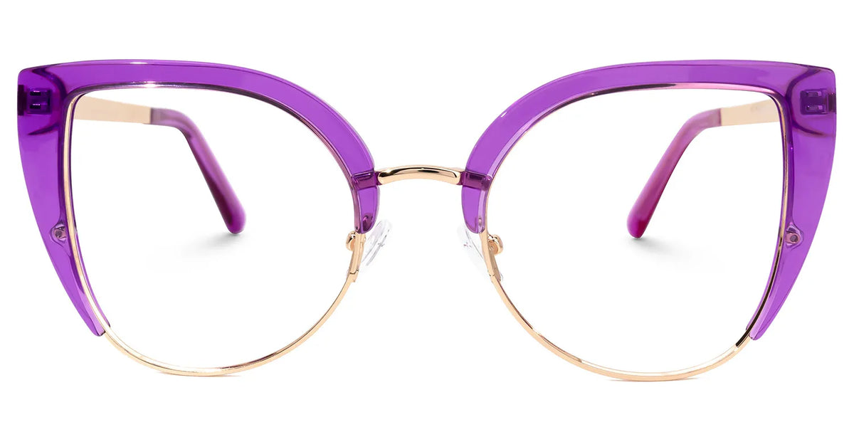 Brewer Cateye Purple Eyeglasses with Translucent Frame