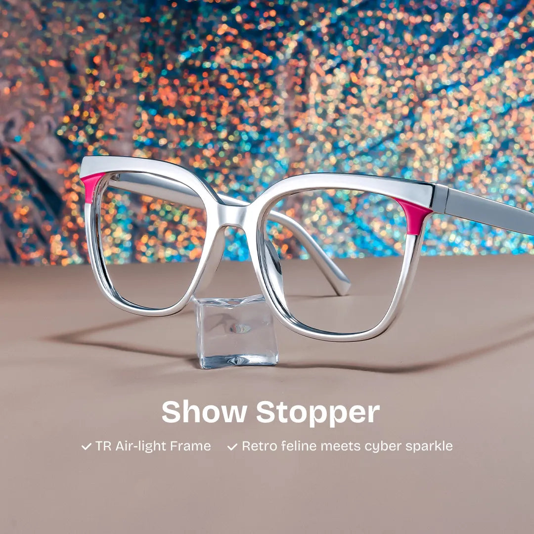 Dazzler silver square frame glasses Online | ZEELOOL