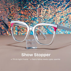Dazzler silver square frame glasses Online | ZEELOOL