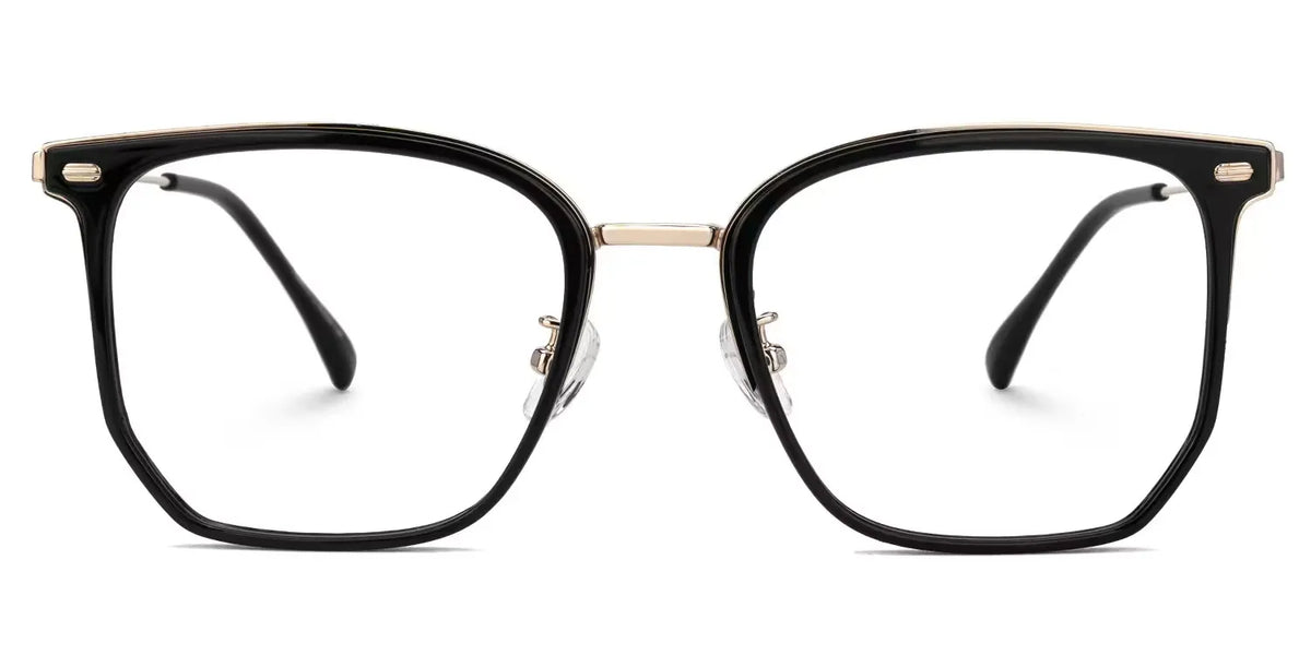 Roque Mixed-material Geometric Black Frame Glasses | Zeelool