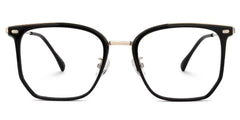 Roque Mixed-material Geometric Black Frame Glasses | Zeelool