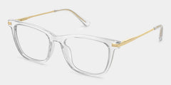 Selena Rectangle Clear White Glasses Bling Frames | ZEELOOL