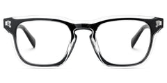 Tr90 Eyeglasses Frames With Rectangle Shape and Black Clear Color