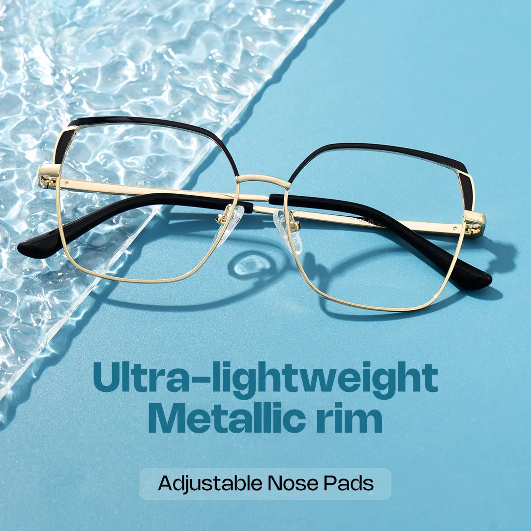 Shayla Metal Square Black Frame Glasses | Zeelool