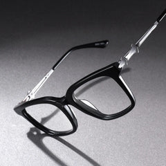 Reese black glasses with silver rims Online | ZEELOOL