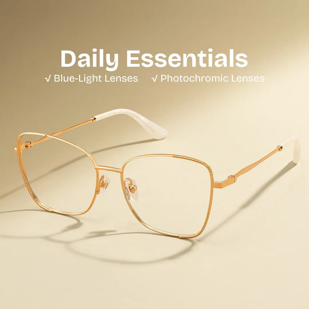 Kai Eyeglasses in Butterfly Gold Frame | Zeelool