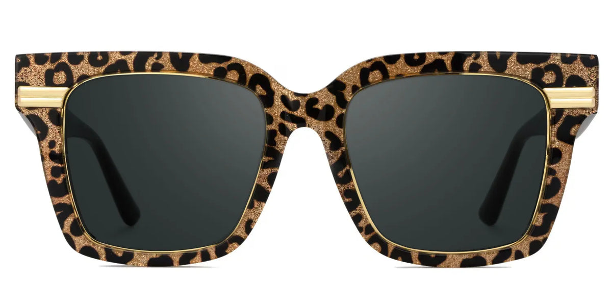 Taylor Square Savage Gold Leopard Pattern Frame Glasses for females