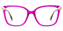Thin Neon Pink Glasses Frame with a Square Shape