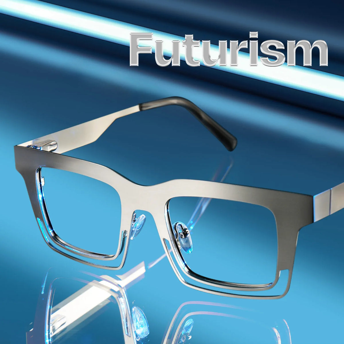Evan Rectangle Silver Frame Eyeglasses for Males | Zeelool