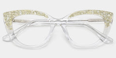 Elora Cat-eye Clear Glitter Glasses Frames Covere with Diamonds | ZEELOOL