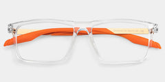 Active Clear Orange Frame Glasses with Rectangle Frame Online | ZEELOOL