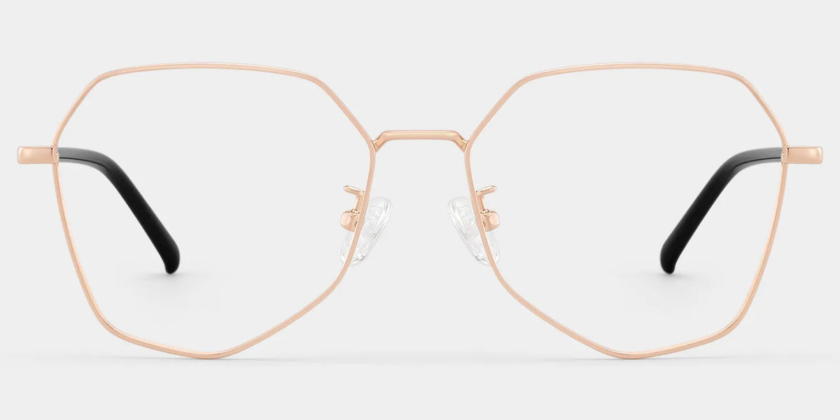 Bivins Geometric Gold Thin Frame Glasses | Zeelool