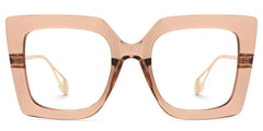 Qatar Square Beige Eyeglasses and Thick Frames