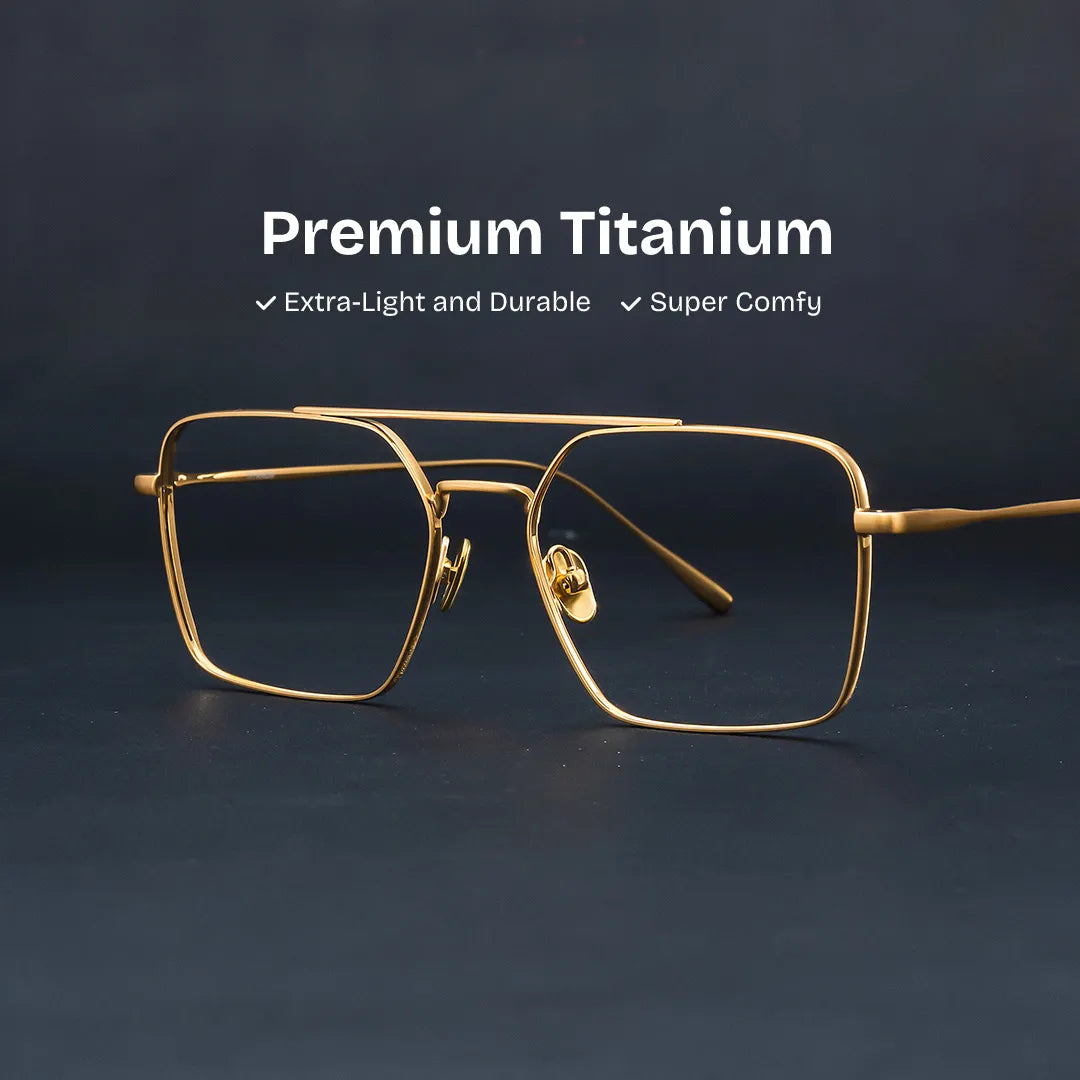 Jensen Eyeglasses in Aviator Gold Frame | Zeelool