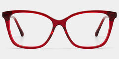 Finnian Red Square Glasses Frames with Black Glitter Fabric | ZEELOOL