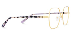 Billie Golden Geometric Prescription Glasses | Zeelool