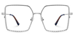Square Toure Sliver Metal Diamond Cut Eyeglasses