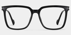 Thin Black Frame Glasses With Square Shape