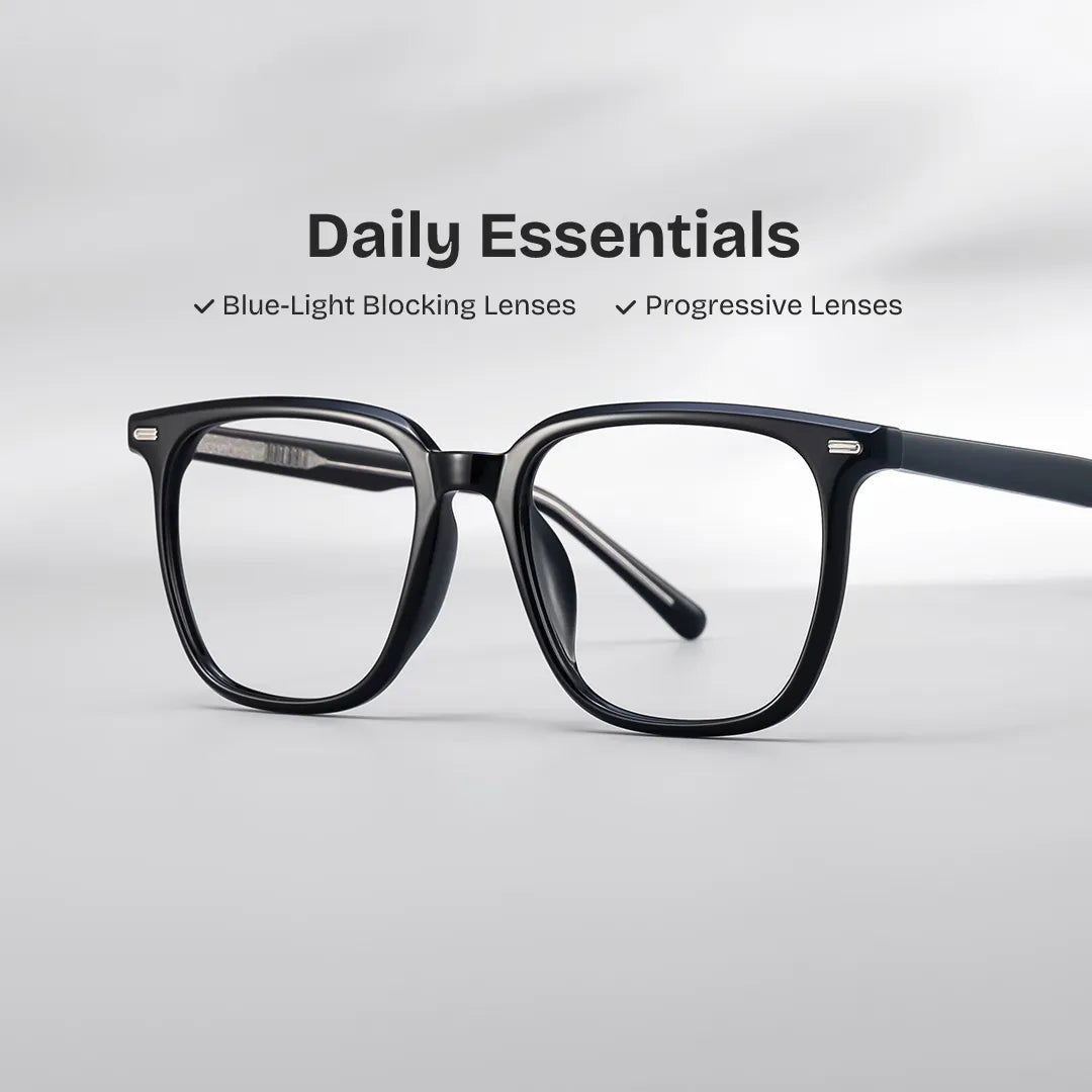 Square Black Eyeglasses Eliza TR-90 Frame Glasses