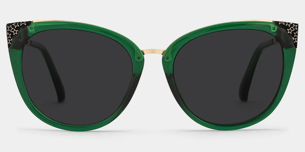 Dalton Cat Eye Sunglasses with Dark Green Frames