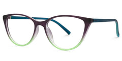 Lucy Cat-Eye Purple-Green Frame Glasses | Zeelool