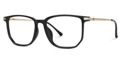 Fezell Square Black Eyeglasses and Thin Wide Frames